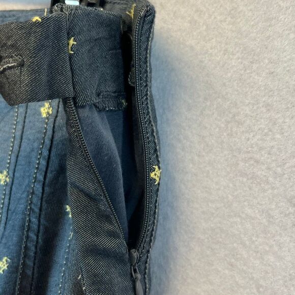 NWT M.S.S.P. Skirt Size 4 Blue Yellow Arianna Boho Cross Stitch Embroidered - Picture 11 of 11